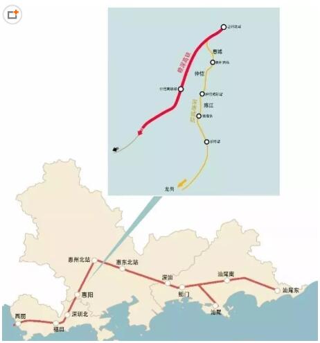 汕梅高鐵最新線(xiàn)路圖，連接粵東的新動(dòng)脈